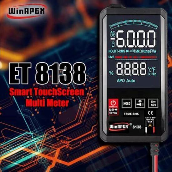 Picture of WinApex ET8138 Touch Sensitive Multimeter With Colour Display